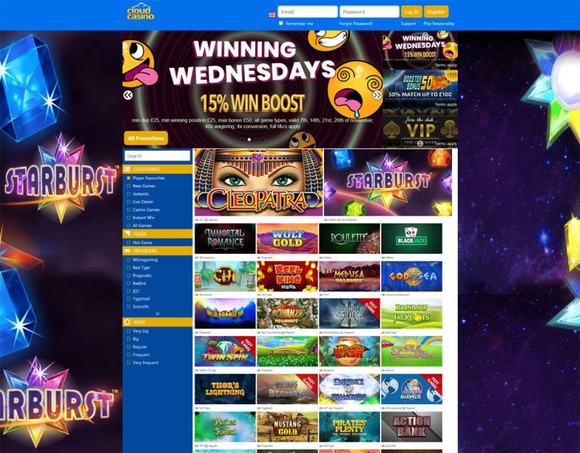 cloud casino screenshot